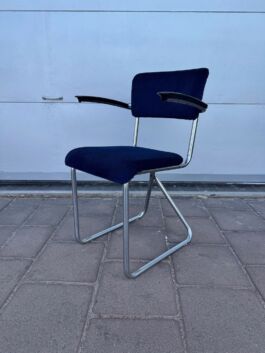 Jaren 50 Gispen 112 sledestoel in koningsblauw