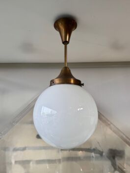 Jaren 30 Giso bollamp koperen pendel 